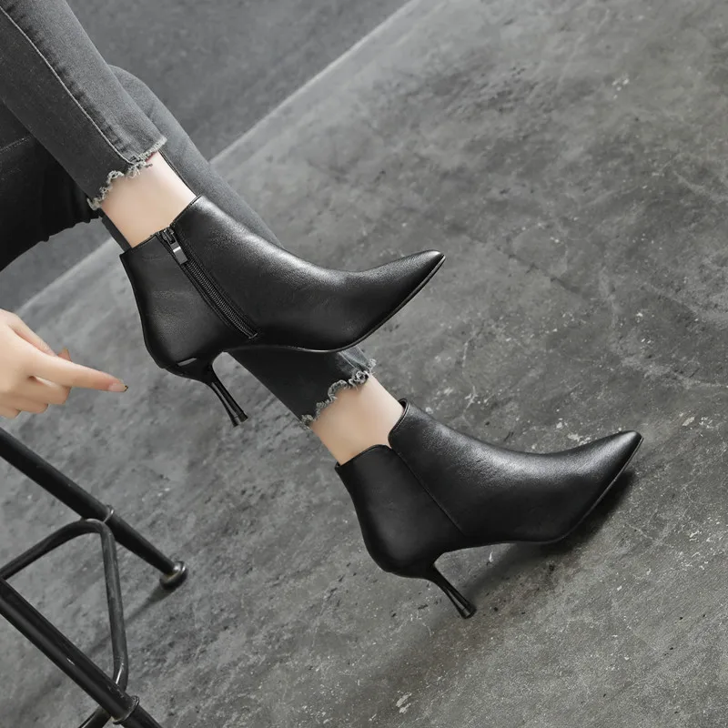 wb 0004 women boots large size short tube stiletto high heel ankle boots pointed toe 31 43 small size 32 33 wb 0004 women boots large size short tube stiletto high heel ankle boots pointed toe 31 43 small size 32 33