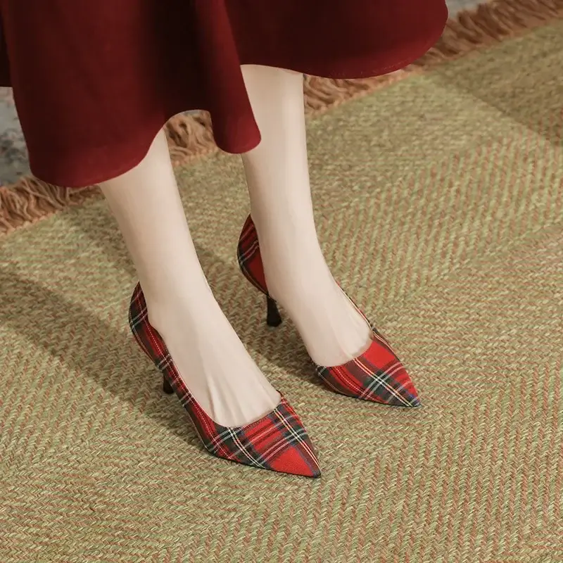 wp 0005 size 31 44 plaid cloth side empty pointed toe shallow stiletto heels women shoes thin high heel pumps wp 0005 size 31 44 plaid cloth side empty pointed toe shallow stiletto heels women shoes thin high heel pumps
