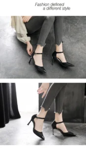 ws 0033 30 44 pointed women shoes small size 31 32 33 buckle stiletto heels blue sexy high heels party shoes