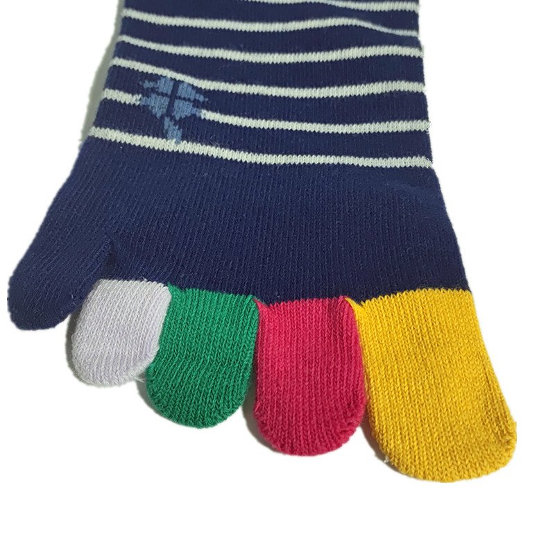 wts 014 fine striped toe socks for women | breathable cotton five finger socks with colorful toes | casual crew socks wts 014 fine striped toe socks for women | breathable cotton five finger socks with colorful toes | casual crew socks