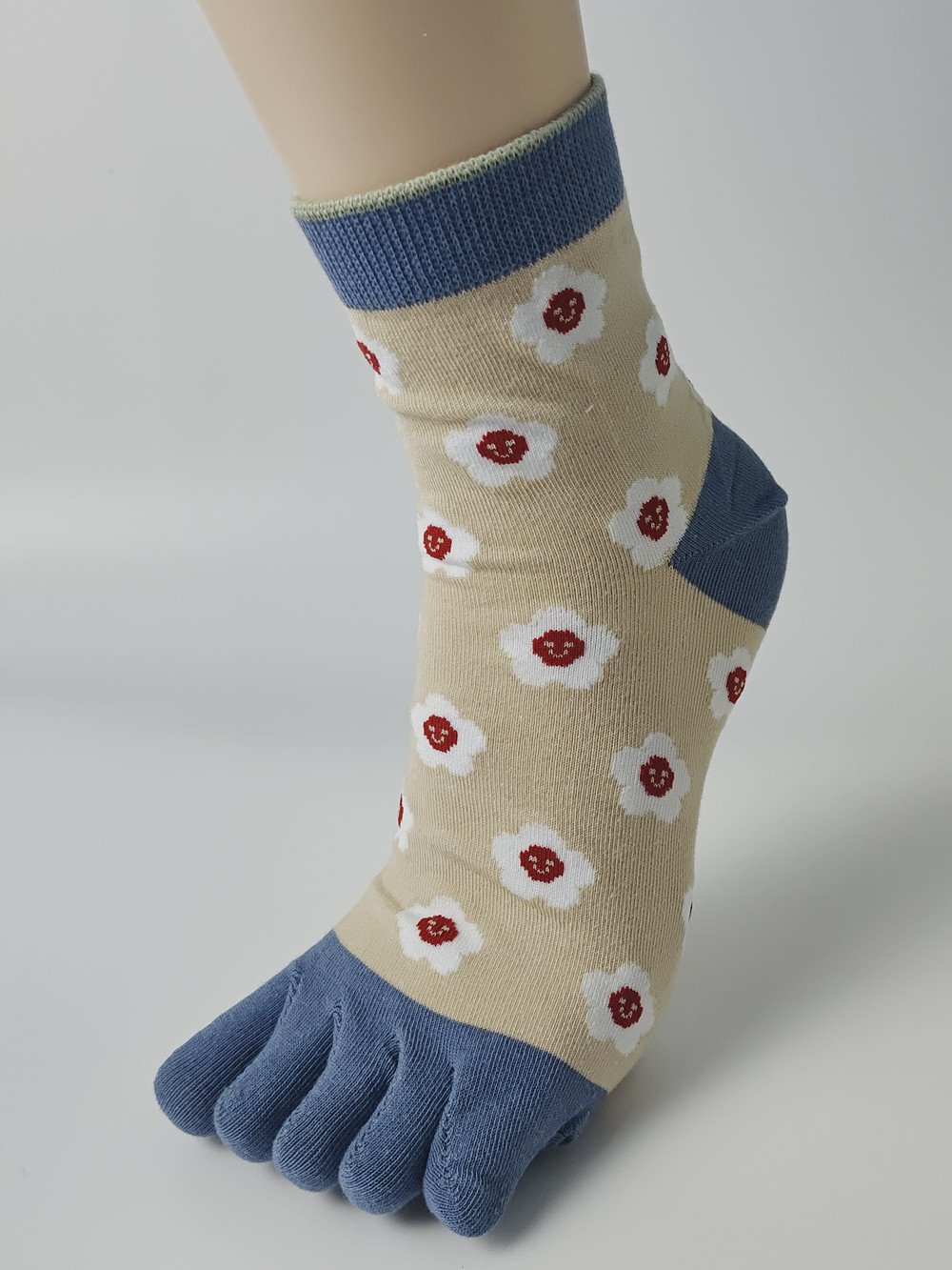 wts 010 boho floral print toe socks for women | soft cotton five finger socks | casual mid calf socks wts 010 boho floral print toe socks for women | soft cotton five finger socks | casual mid calf socks