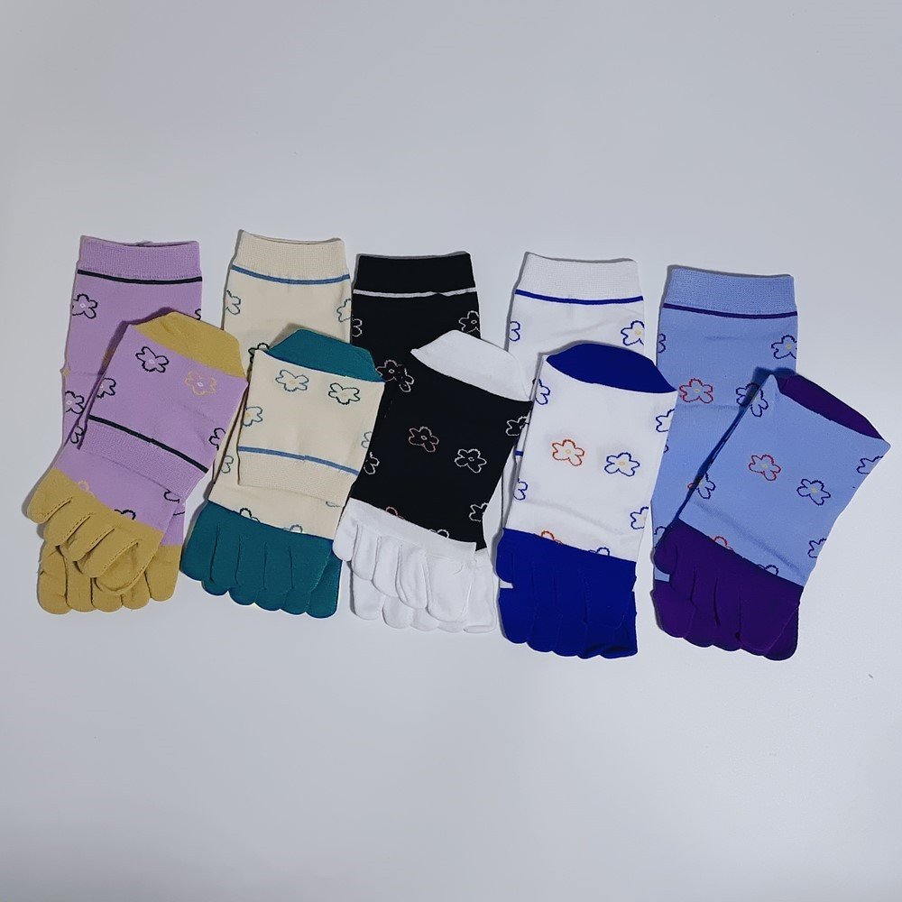 wts 006 cute floral toe socks for women | breathable cotton five finger socks | casual & daily wear wts 006 cute floral toe socks for women | breathable cotton five finger socks | casual & daily wear