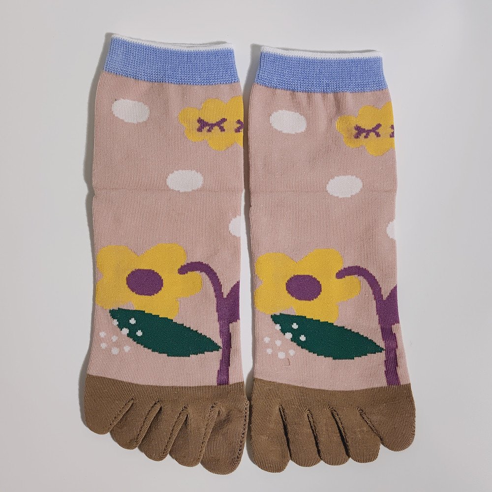 wts 010 boho floral print toe socks for women | soft cotton five finger socks | casual mid calf socks wts 010 boho floral print toe socks for women | soft cotton five finger socks | casual mid calf socks