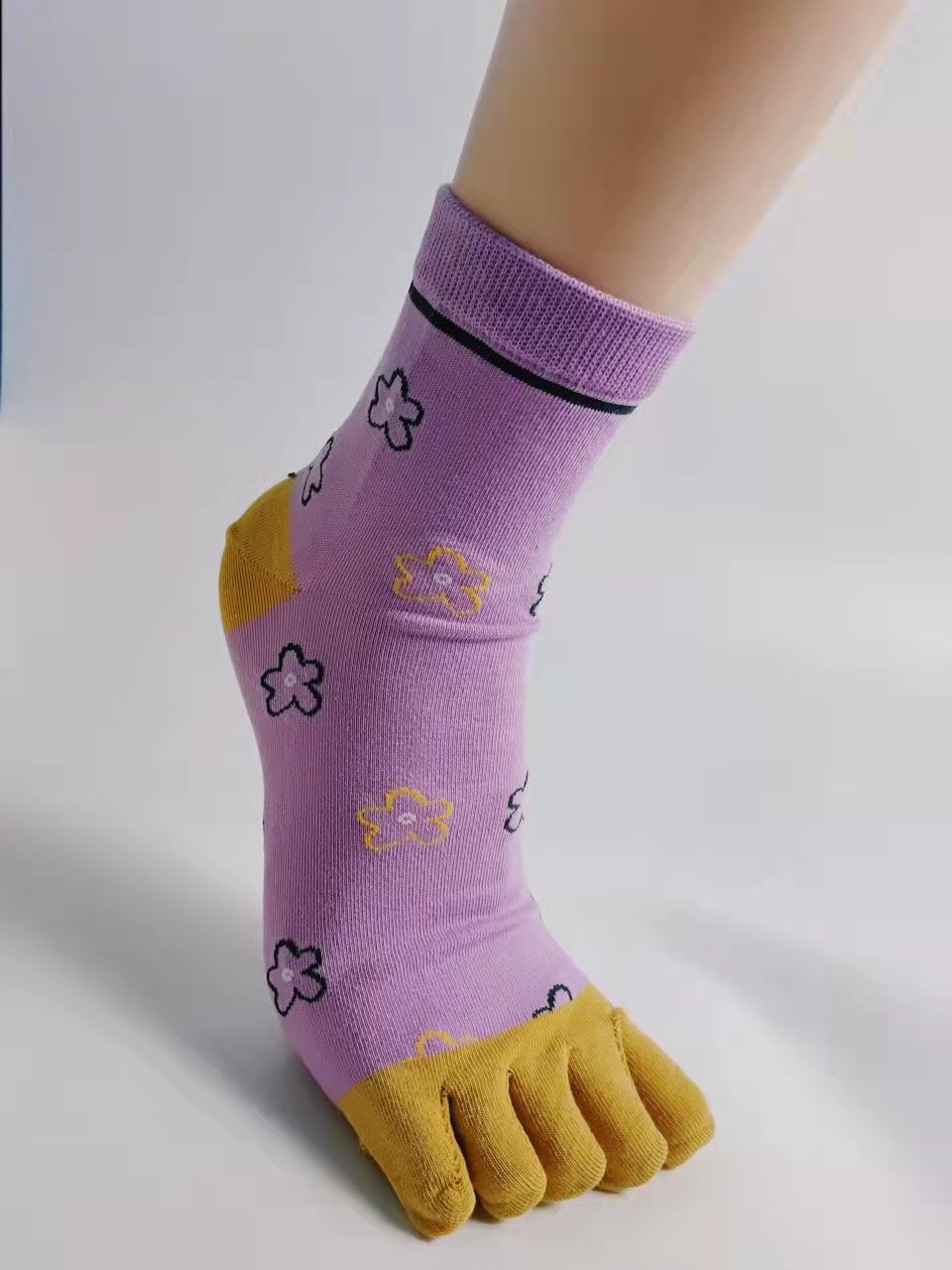 wts 006 cute floral toe socks for women | breathable cotton five finger socks | casual & daily wear wts 006 cute floral toe socks for women | breathable cotton five finger socks | casual & daily wear