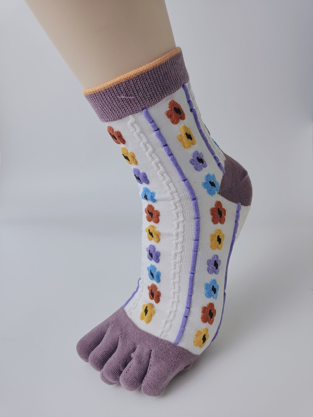 wts 010 boho floral print toe socks for women | soft cotton five finger socks | casual mid calf socks wts 010 boho floral print toe socks for women | soft cotton five finger socks | casual mid calf socks