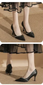 wp 0034 size 31 44 pointed thin heel microfiber diamond buckle versatile daily work shoes high heels women pumps