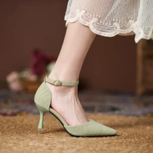 wp 0054 small size 31 43 women's shoes new high heels women hollow thin heel summer green sandals